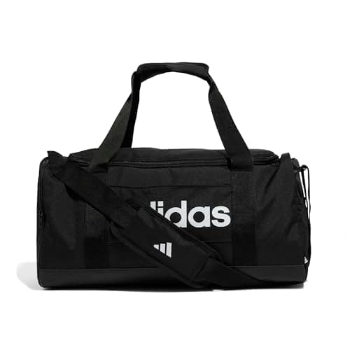 adidas Unisex Essentials Linear Duffel Bag Duffel Bag, Black/Black/White, S
