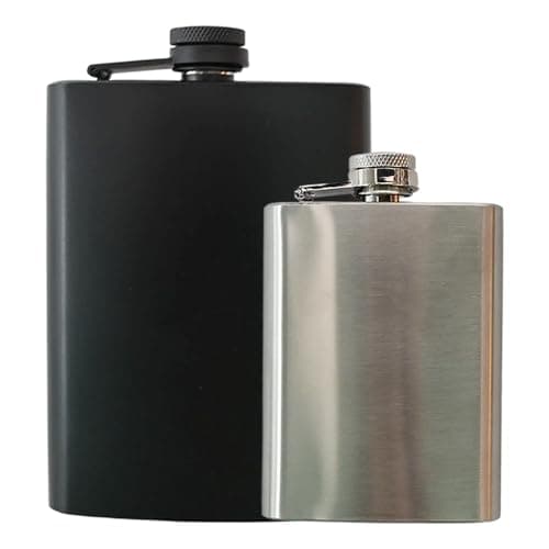 Ram® Stainless Steel 8oz Leakproof Pocket Travel Whiskey Hip Flask for Liquor Hiking Barbecue Hiking Camping Flask