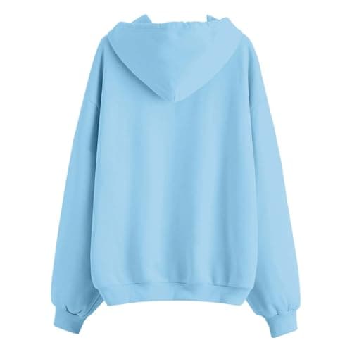 Womens Zip Up Hoodie Oversized For Women Uk Lightweight Hoodies Sweatshirt Travel Clothes Longline Sweatshirts Casual Loose Long Sleeve With Pockets (2-Light Blue, S) — view 4