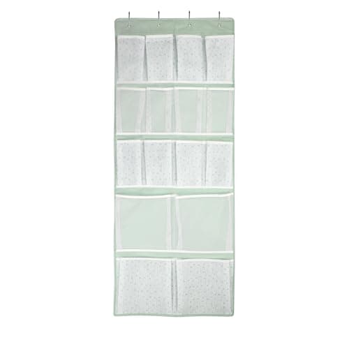 16 Pockets - Over Door Hanging Organiser with 4 Kinds Pouches,Back of Door Bathroom Hanging Shelves Holder for Shoes,Sock,Hat,Underwear,Travel Outfit,Space-saving Storage Organization for Home,Dorm,RV
