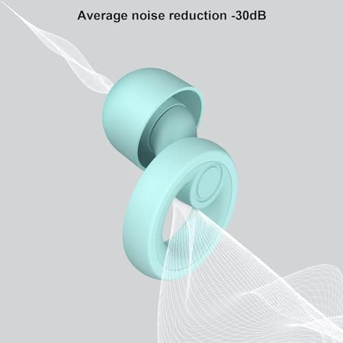 JAYINE Ear Plugs for Sleep, Reusable Soft Silicone Earplugs Hearing Protection, 30dB Noise Cancelling Ear Plugs for Sleeping, Work, Study or Travel - Ear Tips in XS/S/M/L - TBlue — view 3