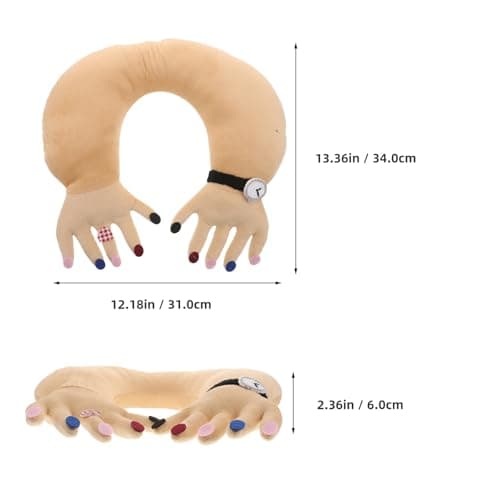 Gatuida Creative Neck Pillow Funny Hand-shaped Novelty Pillow for Airplane Travel U-shape Design Lightweight Portable for Home Office Road Trips — view 2