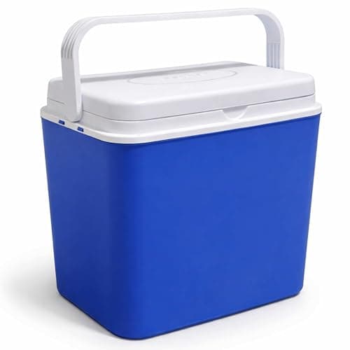 Unibos | 24L Insulated Cool Box – Lightweight Portable Ice Cooler With Handle & Lid – Durable Food-Grade Plastic – Keeps Food & Drinks Hot Or Cold – Ideal For Camping, BBQ, Travel, Outdoor (24L)