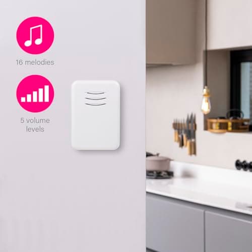 Byron Wireless Portable Doorbell Set - 150 m Range - 16 Melodies - DBY-22311 — view 6