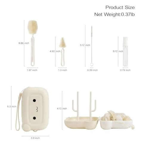 Silicone Cleaning Kit with Drying Rack，for Baby Bottles Under 250ML — view 6