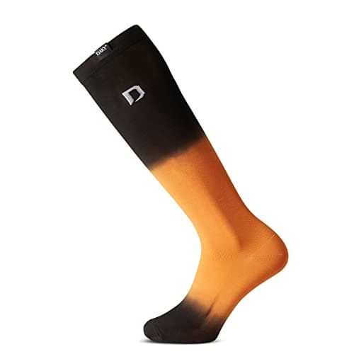 DAKY Compression Socks for Men Women - Athletic, Hiking, Walking, Running, Sports - Travel, Flight, Pregnancy Socks (Aqua Orange, M/L) — view 3