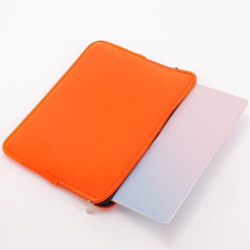 Neoprene Laptop Sleeve Bag Zipper Waterproof Soft，29.5×19.5×1.5cm，Compatible with iPad Pro 11/Surface Go 4/Galaxy Tab S9 FE 10-11 inch Tablets & Slim 2-in-1 Laptops，Orange — view 4