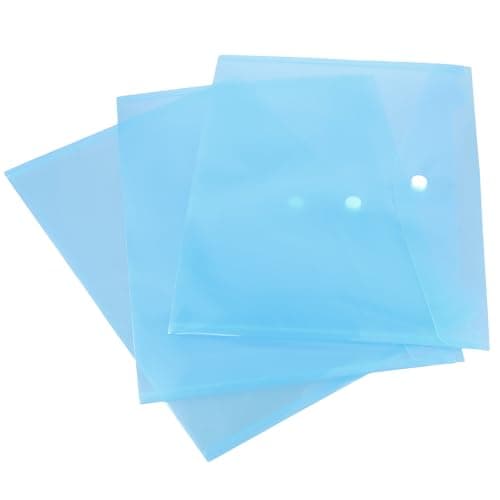 SINJEUN 50 Pack A4 Blue Plastic Wallets with Snap Closure, Waterproof & Transparent, Modern Style File Folders for Office, School — view 6