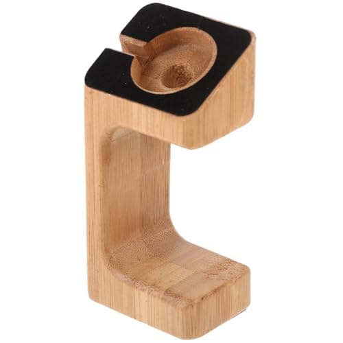 HOLIDYOYO Bamboo Smart Watch Charging Stand Elegant Natural Wood Holder Compatible with Apple Watch Lightweight User-friendly Design for Home Travel