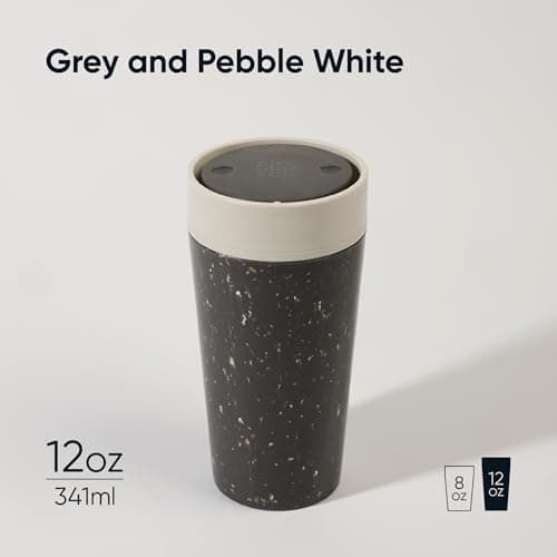 Circular & Co Pre 2026 (Previous Generation) Reusable Coffee Cup - 12oz/340ml - 100% Leakproof & Lockable - Push Top, One Hand Open, 360 Drinking - Recyclable - BPA Free - Dishwasher Safe — view 2