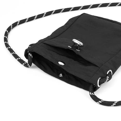 FACHOI Small Crossbody Bag for Women Men, Waterproof Mobile Phone Bags Womens Cross Body Sling Bags Mini Neck Pouches with Long Strap for Daily Commute Festival Workout F4-FBSJB (Black) — view 4