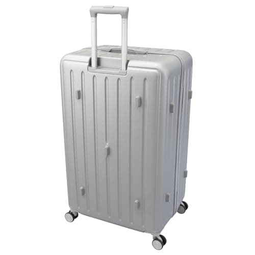 SKYFLITE Modern Large Trunk, 76cm, ABS Hardshell, Silver/Charcoal, TSA Lock, 90L Capacity (Silver) — view 5