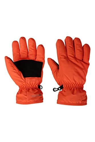 Mountain Warehouse Kids Ski Gloves - Water-Resistant, Padded Snowproof Glove with Textured Palm Grip, Boys & Girls - For Skiing, Snowboarding & Outdoors Orange L