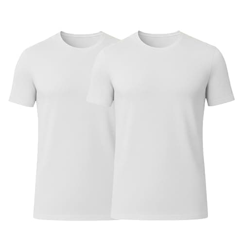 J & A MARTS Men’s Thermal 2 Pack Underwear Vests Sleeveless Tops- Warm Cotton Blend Base Layer Vest Winter– Soft Lightweight Underwear Shirt Men–Thermal Undershirt (2-Sleeveless-White- Small)