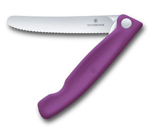 Victorinox Swiss Classic Folding Picnic Knife, 11cm Serrated Blade, Violet — view 2