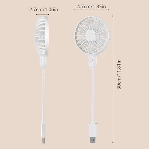 Flexible USB Mini Fan with Control Button, Ultra-Quiet Personal Cooling Device Bendable Neck, Portable Low-Noise Desk for Laptops, Power Banks & Ports, Compact Adjustable Airflow Cooler — view 5
