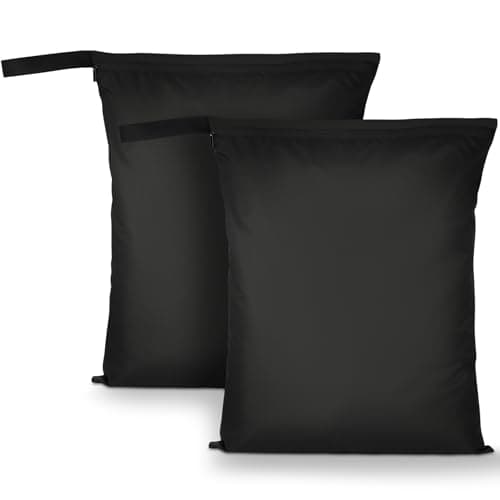 AOOSA 2PCS Wet Bags for Baby Items, Wet Swimsuits, Beach, Camping(Black)