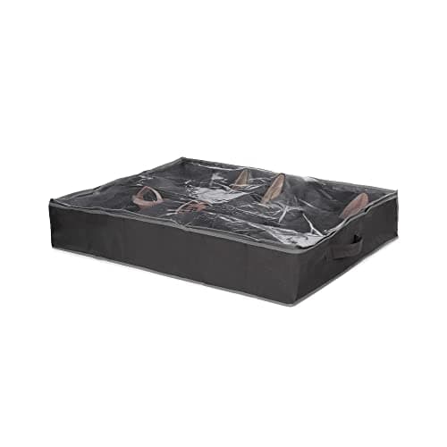 Compactor Novara Dora 12 Compartment Under Bed Shoe Storage Bag, Non Woven Polypropylene and PEVA, 76 x 60 x 15cm, Dark Grey, RAN4481