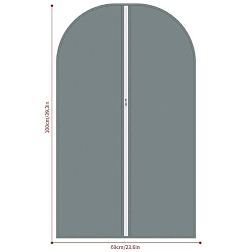 Vinsani 3pc Dustproof Garment Bags Hanging Clothes Covers Breathable, Grey — view 5