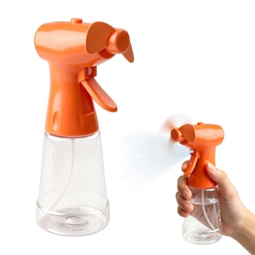 FounAwesome Handheld Water Mist Spray Fan, Portable Battery Powered 500ML Large Capacity Cooling Fan With Adjustable Nozzle, Personal Air Cooler For Travel Summer Beach Outdoor Use(Orange)