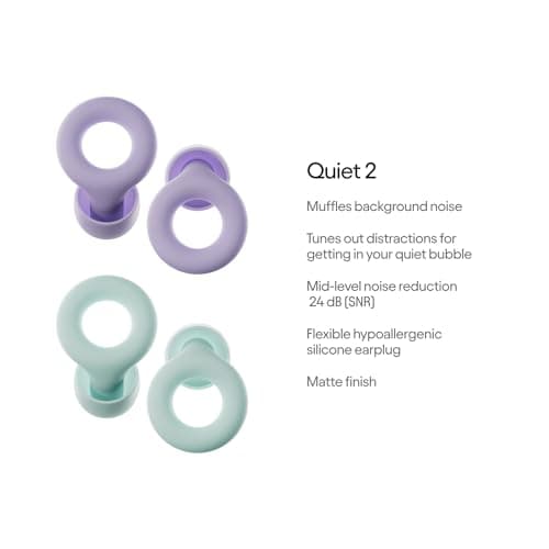 Loop Earplugs Quiet Bundle (2-Pack | Flexible Reusable Ear Plugs for Sleep, Focus, Travel & Noise Sensitivity | Comfy Adjustable Fit | 24 dB Noise Reduction — view 5