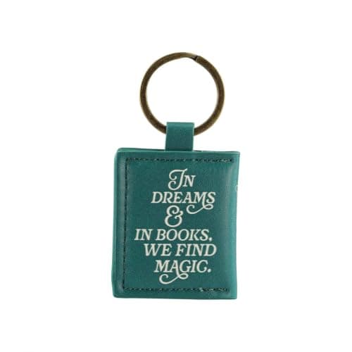 Half Moon Bay | Sleeping Beauty | Mini Book Keyring | Dark Green Faux Leather Purse Backpack Charm | Premium Literary Collection | Gift for Bookish Women — view 2