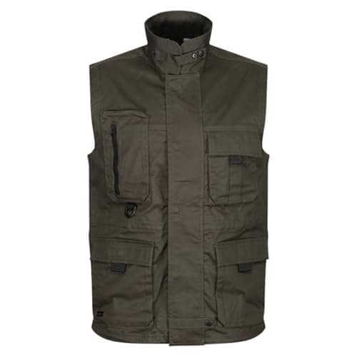 G5 APPAREL Mens Durable Multi-Pocket Utility Waistcoat Casual Workwear Professional Bodywarmer Outdoor Camping Hiking Walking Vest Windbreaker Jacket Cotton Gilet