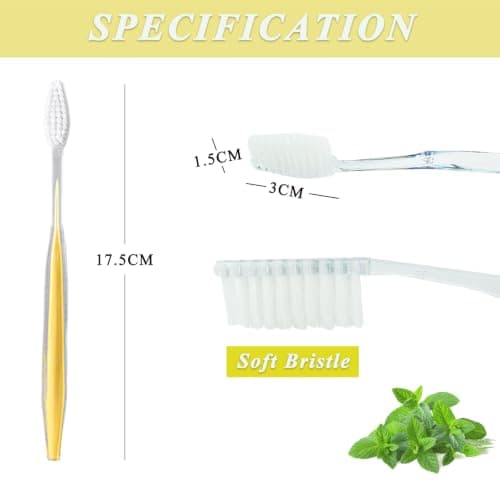 Disposable Toothbrushes Multipack, 50 Pack Toothbrush Multipack Set, Yellow — view 2