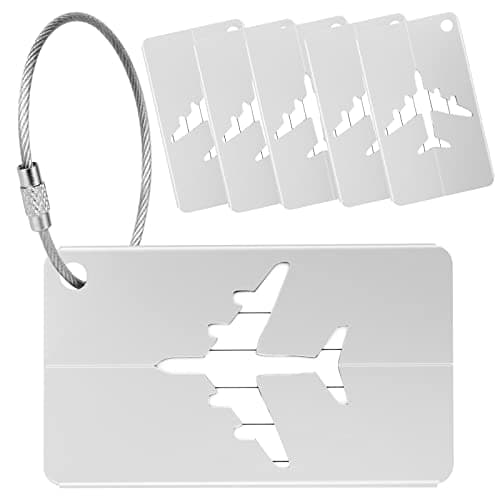 Yizhet Luggage Tags for Suitcases, 6 Pcs Suitcase Labels Aluminum Alloy