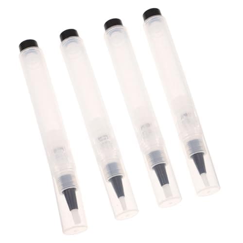 STOBAZA 4pcs Airless Cosmetic Cream Pump Bottle 7ml 0.24oz Travel Size Refillable Plastic Dispenser with Nylon Brush Leak-proof Multi-purpose Press Pump for Foundation and Lotion Skincare