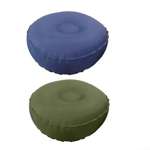 Meditation Floor Cushion, Yoga Bolster Pillow Balance Inflatable Yoga Cushion Footrest Pillow For Leisure Travel Fitness Outdoor Foldable Pedal 42X42x15cm Dark Blue Olive Green (Olive green) — view 3