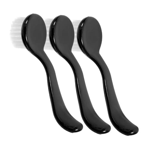 HAPINARY Facial Cleansing Brush Set with Soft Nylon Wool Bristles 3pcs and Pvc Handle Effective Makeup Removal and Exfoliating Face Wash Tool for Women for Travel and Daily Skincare