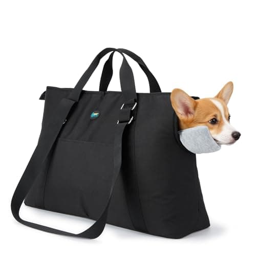 Ownpets XL Pet Carrier Handbag,Black, Up to 20lbs