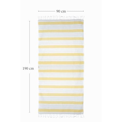 BERCA HOME Ephesus Turkish Beach Towel – Lightweight, Quick Dry, Sand Free – 100% Cotton Peshtemal Hammam & Bath Towel – 90x190 cm – Soft & Compact for Spa, Travel, Gym, Yoga, Camp, Picnic (Yellow) — view 3