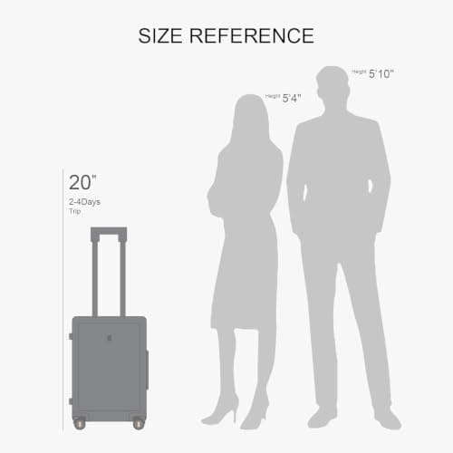 LEVEL8 Trolley case, Lightweight, Made of 100% Polycarbonate, Hand Luggage with Hard Cover, Elegance Micro Diamond Textured Design 8 Spinner, Navy Blue, S (54x23.5x37CM,40L) — view 3