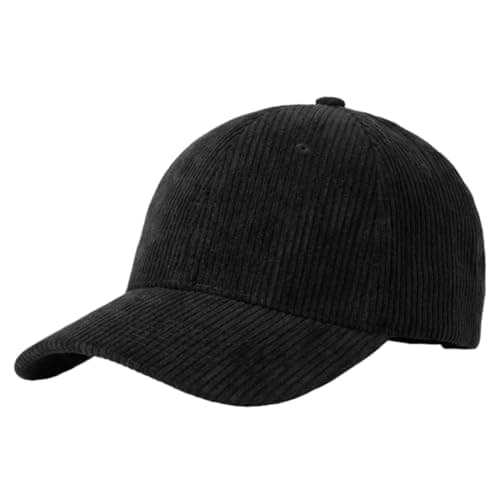 howkuhat Unisex Cotton Baseball Cap Sports Sun Hat Winter Warm Wide Brim Adjustable Outdoor Travel Cap(UK, Alpha, One Size, Black)