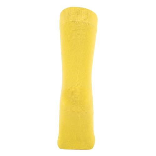 ZAKIRA Combed Cotton Dress Socks - Plain Colour Business Crew Socks for Men & Women, Soft Breathable Cotton, 6-10 (UK), Yellow — view 5