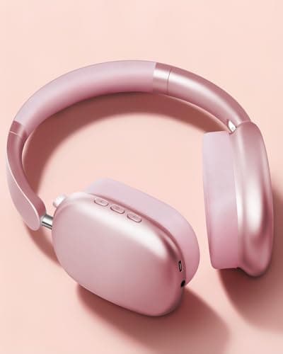 Wentronic Y01 Wireless Over Ear Headphones, Noise Canceling Bluetooth 5.3 Headphones with Microphones,Hi-Res Audio,48H Playtime,Foldable,Breathable Soft Earpads for iOS/Android/Samsung/PC-Pink — view 2
