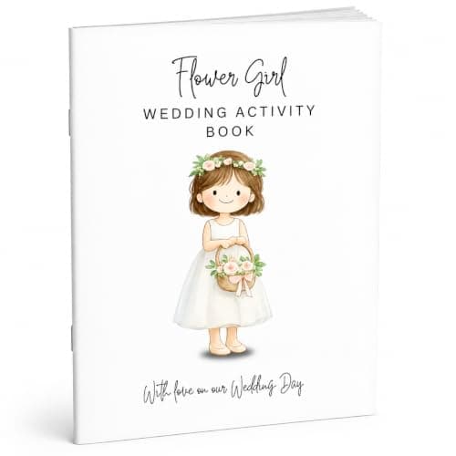 Hartscraft Flower Girl Activity Book for Kids – A5 Wedding Colouring Book with 24 Games, Puzzles, Mazes, Word Search, Drawing & Fun Wedding Activities