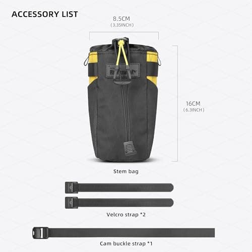 Rhinowalk Bike Water Bottle Holder Bag Cycling Bicycle Snack Bag Handlebar Bag Insulated Front Bag One-handed Access (Black) — view 6