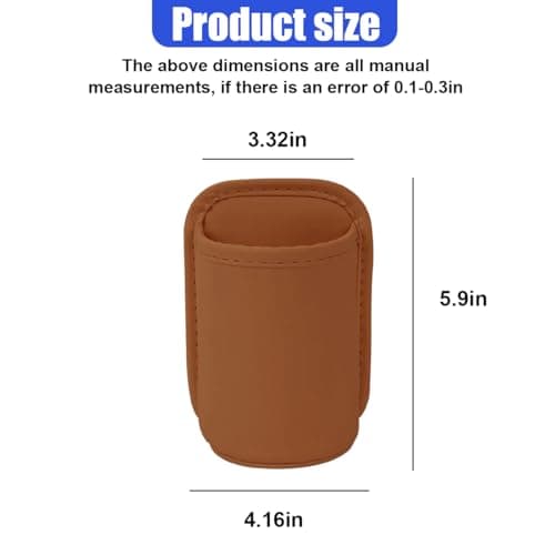 UHANBUT Leather Car Cup Holder, Hanging Back Seat Bottle Holder, Orange — view 2