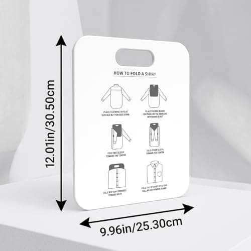 Zerodis Shirt Folding Board, Cloth Fast Folder T Shirts Laundry Folder Organizer Clothes Folding Board Plastic Laundry Folder Home Storage Tool for Laundry, Garment Factory, Family Storage Room(White) — view 2
