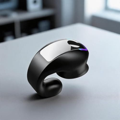 Lightweight Plastic Ear Clip Headphone with Mic(black) — view 6