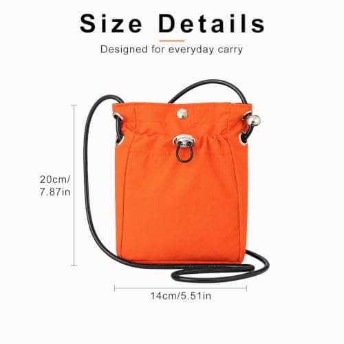 FACHOI Small Crossbody Bag for Women Men, Waterproof Mobile Phone Bags Womens Cross Body Sling Bags Mini Neck Pouches with Long Strap for Daily Commute Festival Workout F4-FBSJB (Orange) — view 3