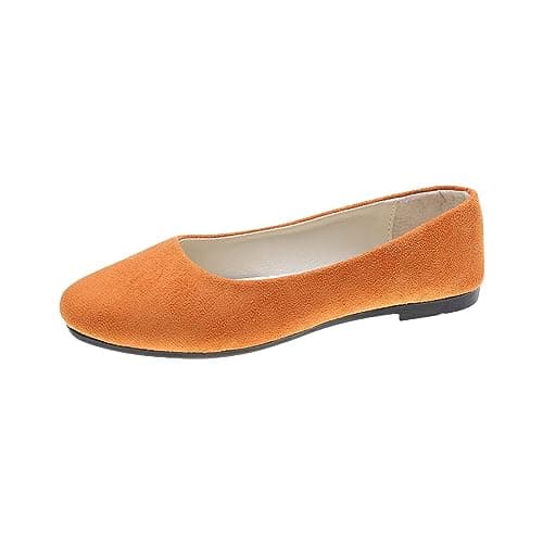Pumps Women's Black 42 Women's Slippers 39/40 Comfortable Shoes Women's Shoes Black Flat Elegant Leisure Sandals Foldable Lightweight Travel Ballet Flat Rolled Shirt Slippers Flat Sandals, orange, 9