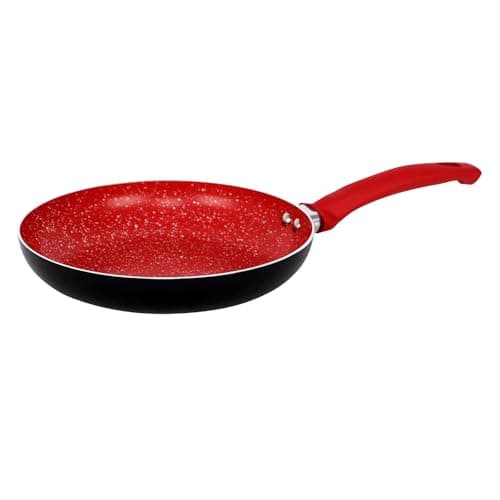 Gr8 Home Aluminium 8 Piece Marble Stone Effect Non Stick Cookware Set Ceramic Induction Frying Pan Saucepan with Lid Cooking Kitchenware (Red) — view 6