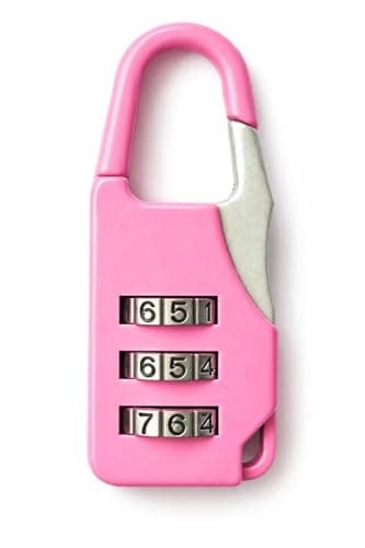 Rohans Luggage Lock, 3-Digit Security Padlock, Combination Padlocks, Code Lock for Travel Suitcases, Luggage, Bags, Zipper, Outdoor, Gym, 1-Pack (Pink)