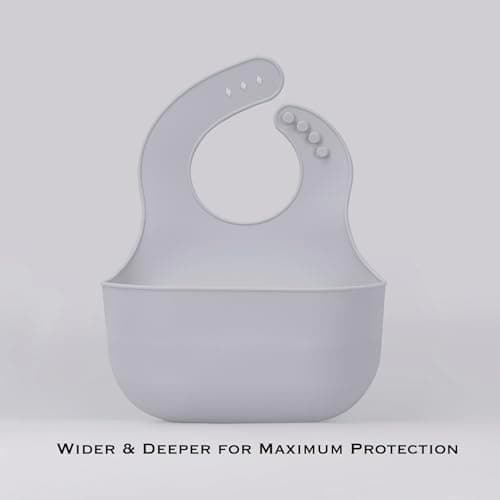YOBIB Travel Sickness Bib, Waterproof Protection, Children's Accessory, Beige/Grey, Deep Catchment Design, Lightweight, Easy Clean (1, Grey) — view 2