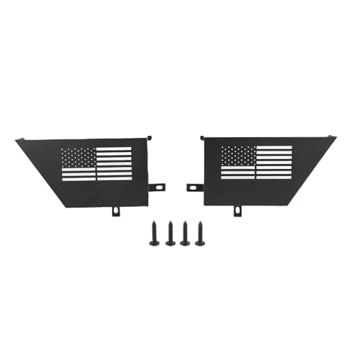 Keenso Metal Front Door Storage Box Metal Door Pocket Organizer Car Insert Storage for JK JKU 2007-2018 2PCS Black Interior Accessories with US Flag Style — view 6