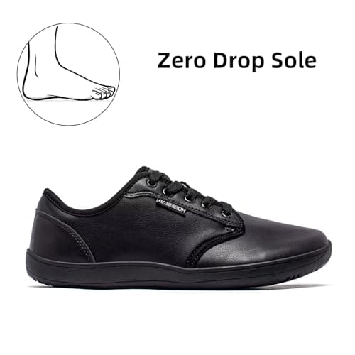 HOBIBEAR Unisex Wide Barefoot Shoes for Mens Womens Minimalist Sneakers Zero Drop Shoes Lightweight Comfortable (All Black,7.5 UK) — view 3
